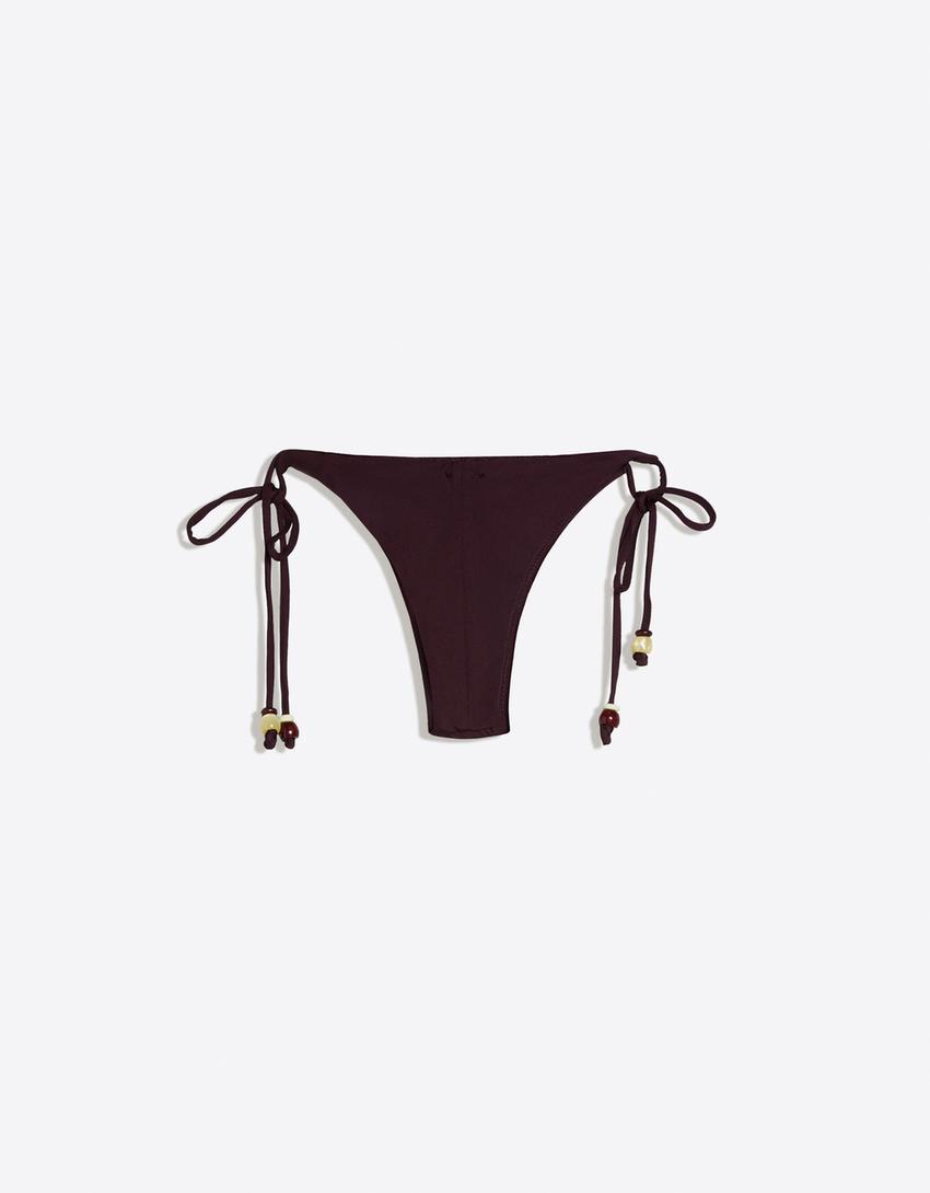 Basic beaded bikini bottoms-Violet