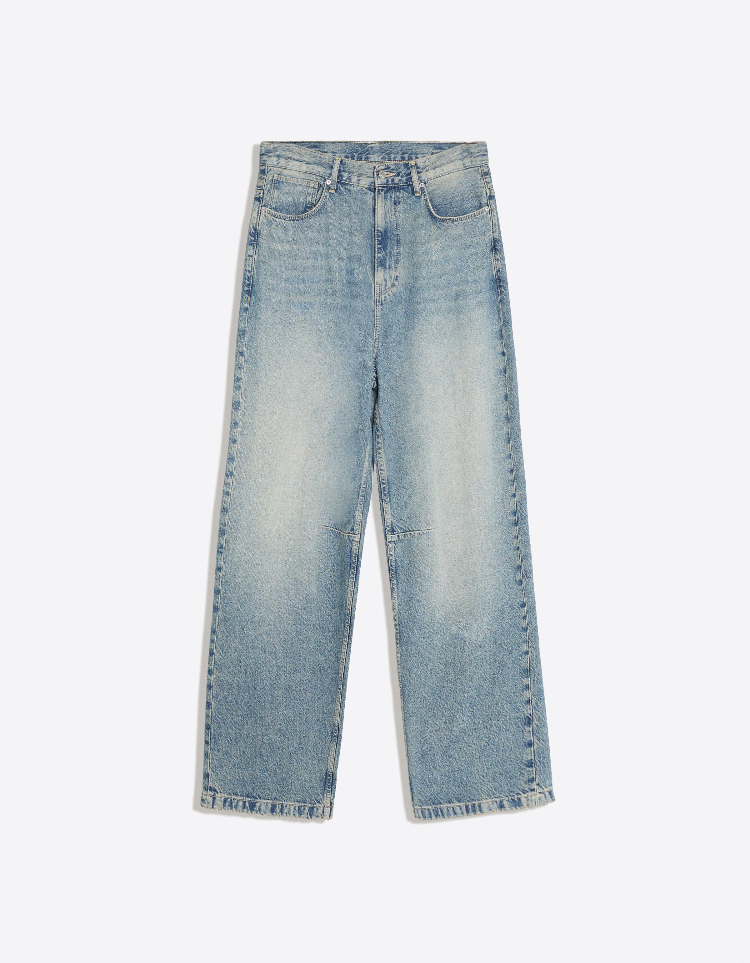 Neobarrel jeans with back buckle — Light blue