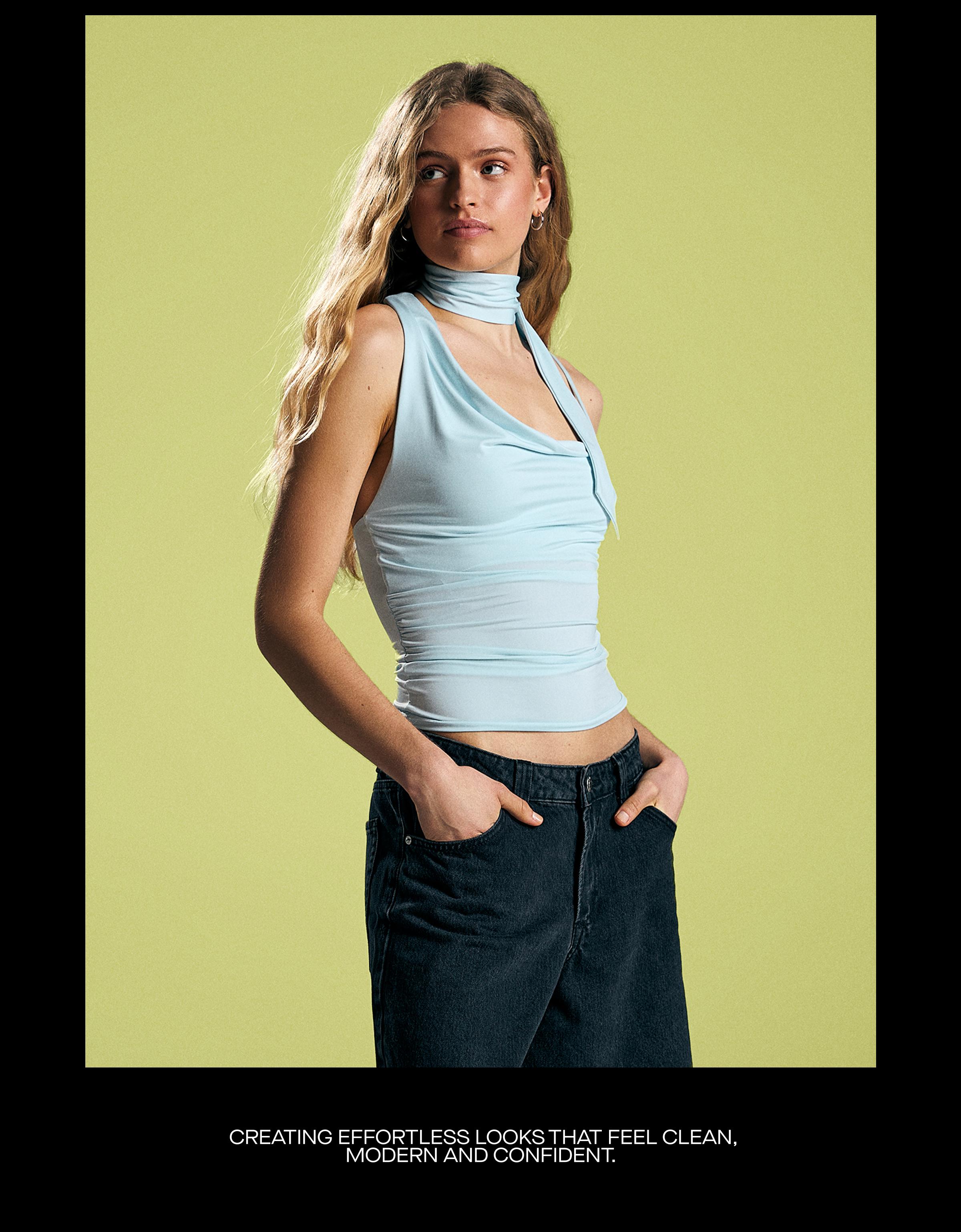Asymmetric kerchief top