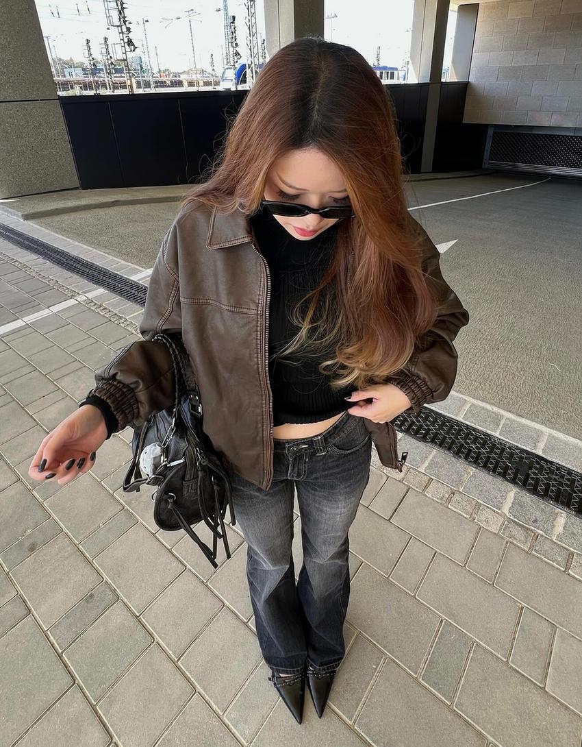 Flared baggy jeans-Silver