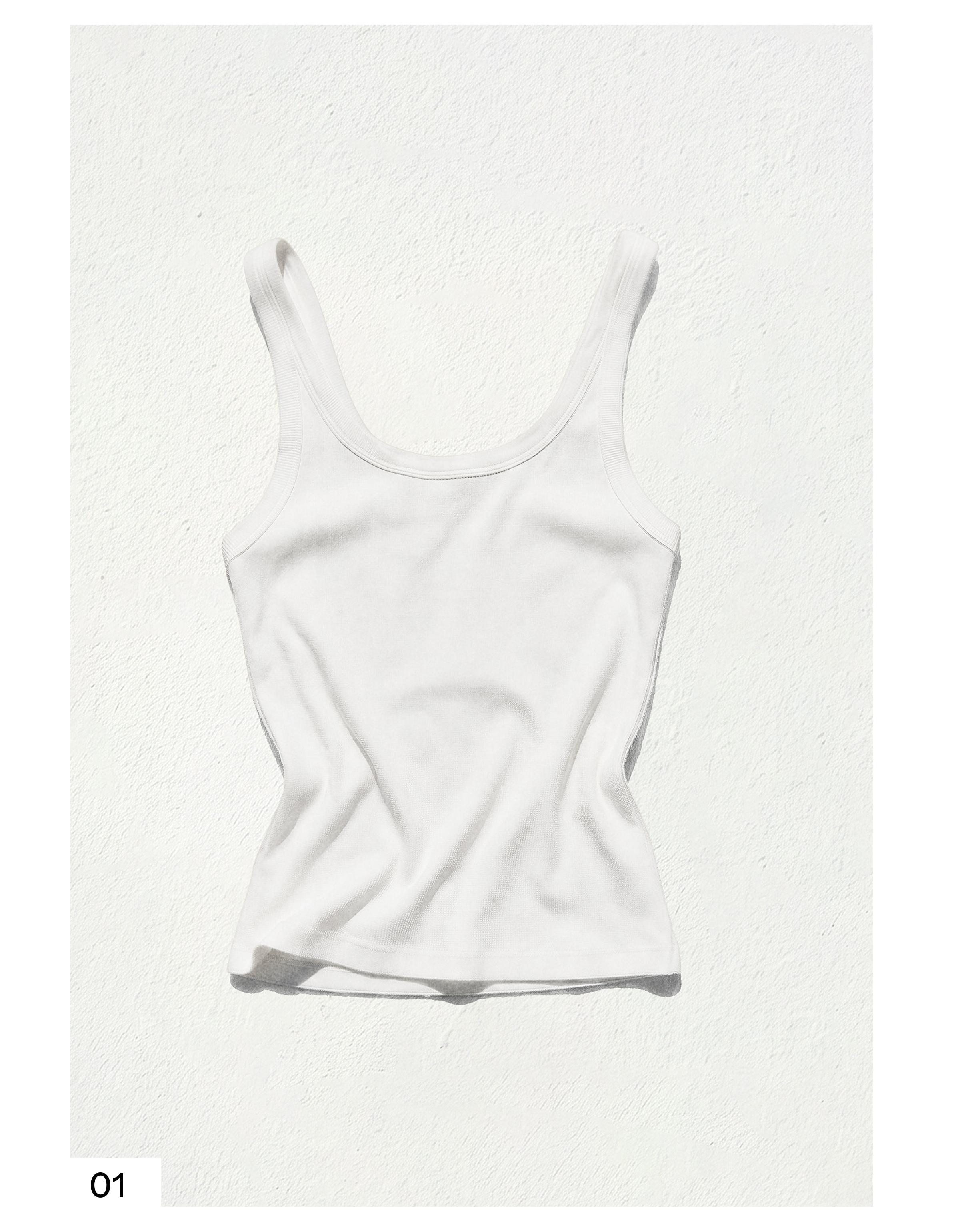 Ribbed vest top — Off white