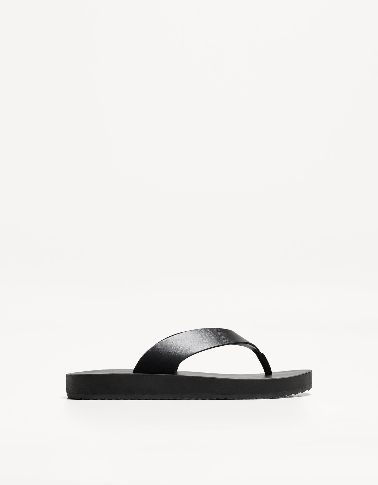 Bershka Sandalia Tiras Hombre 43 Negro