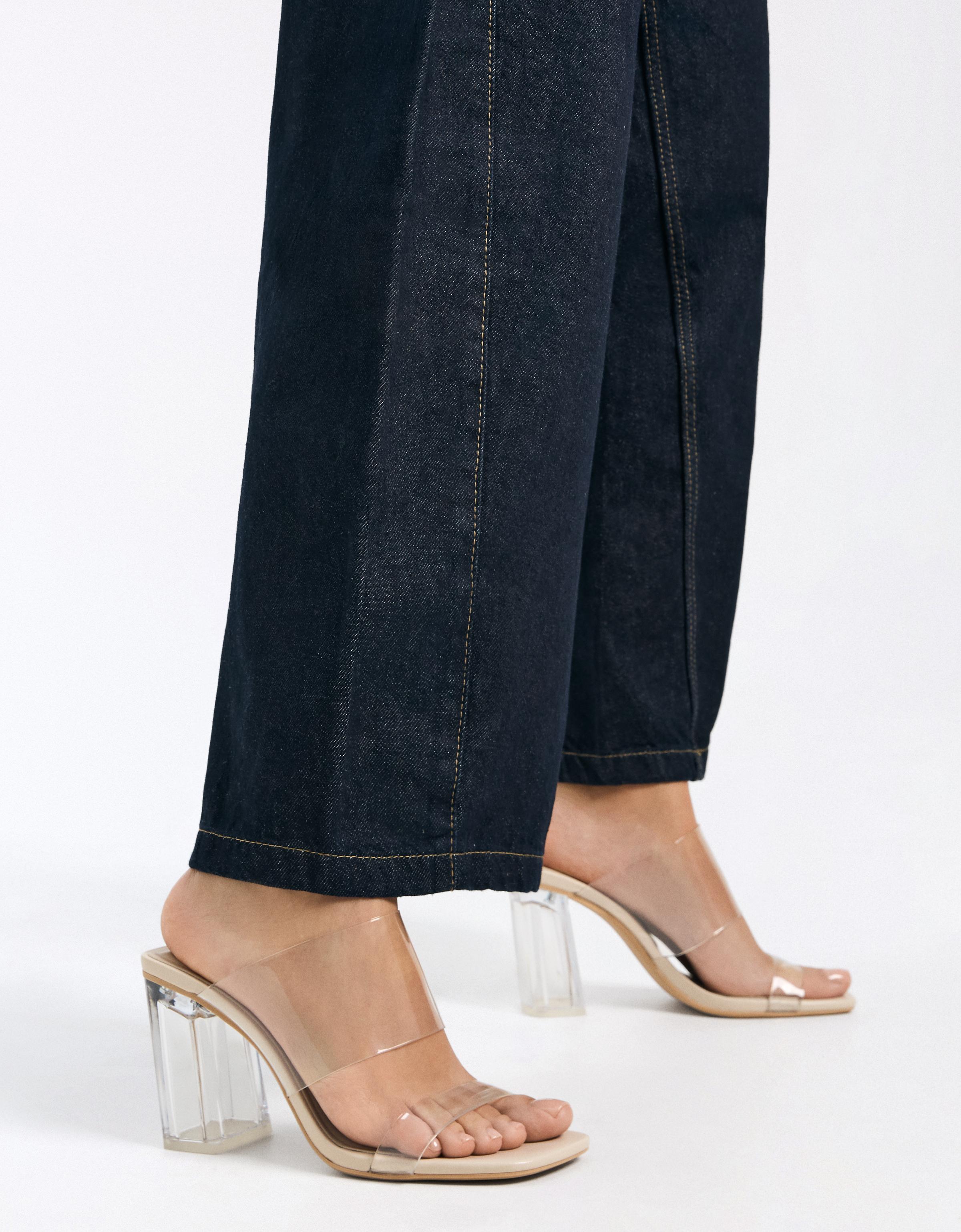 Vinyl heeled sandals — Sheer