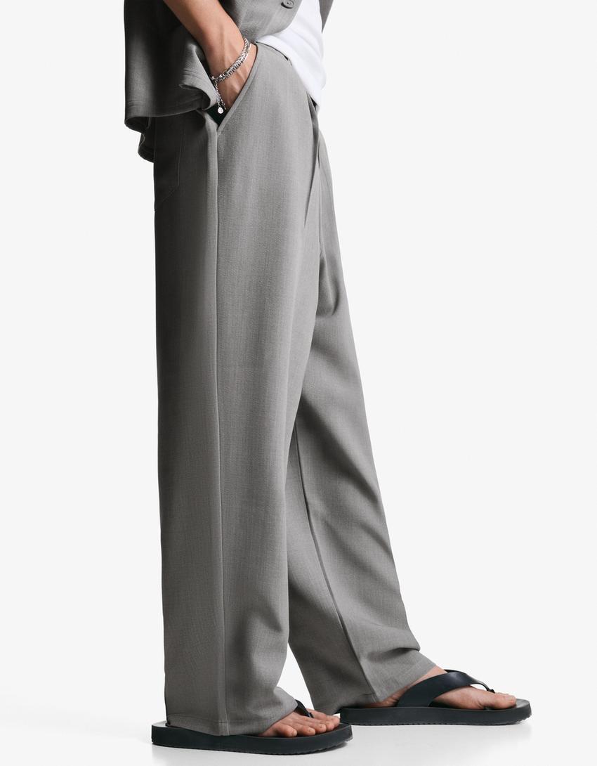 Super baggy tailored trousers-Grey-2