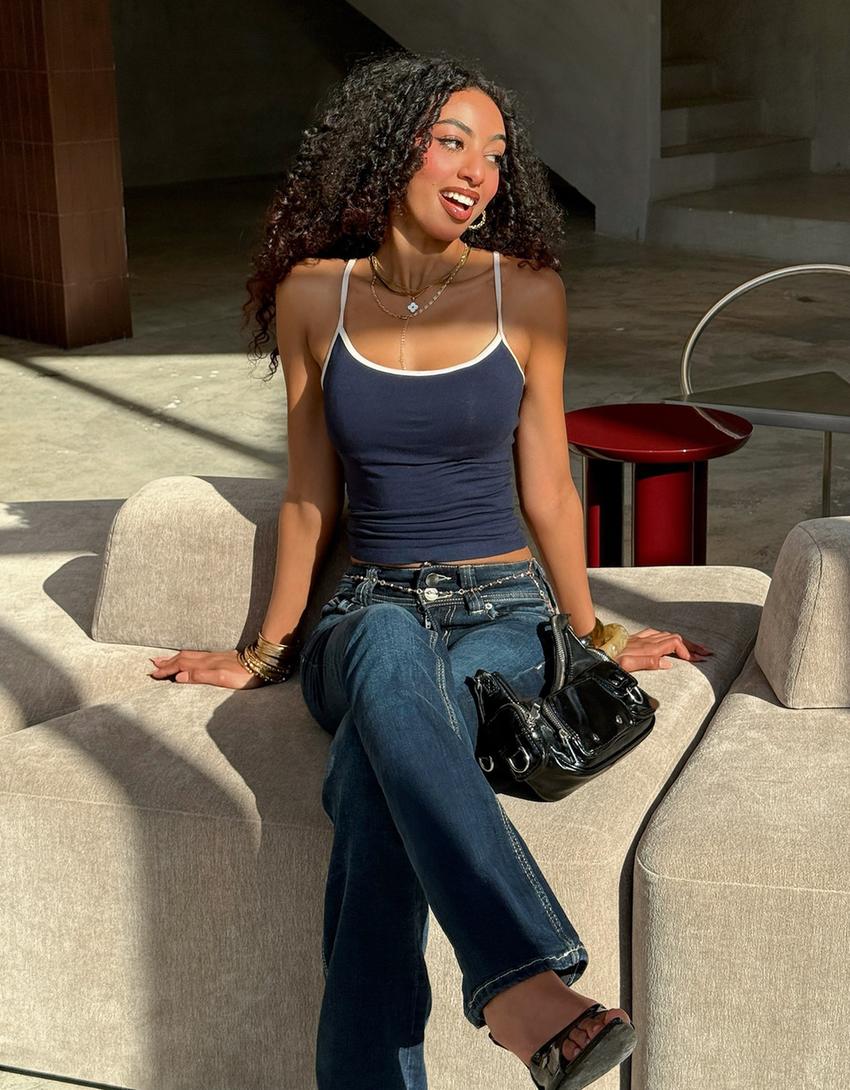 Multi-pocket shoulder bag-Black