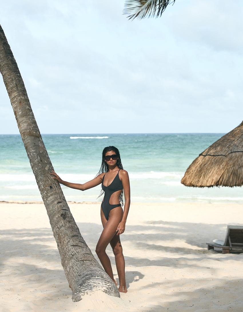 Maillot de bain cut out-Noir-1