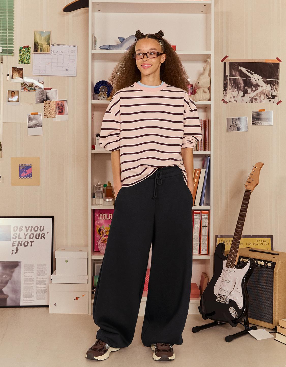 Plush barrel trousers