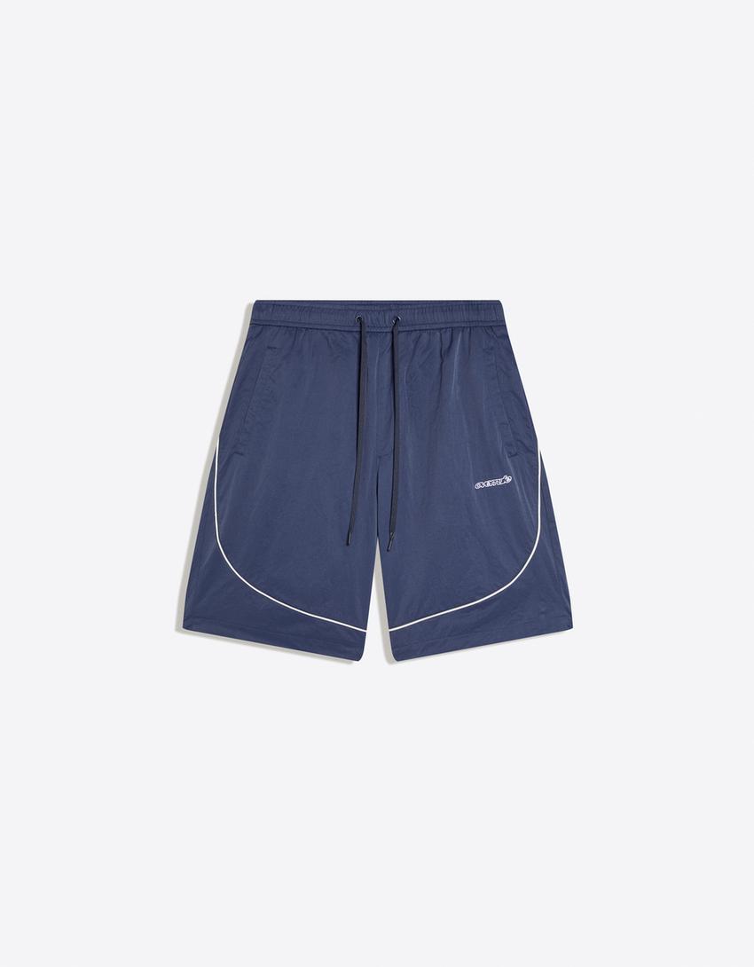 Technical skater Bermuda shorts-Navy