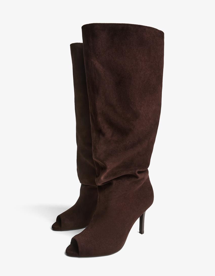 Botte talon aiguille split-Marron