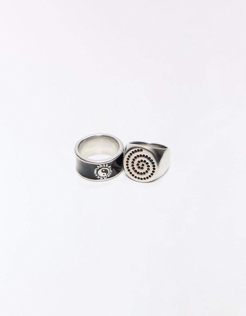Stainless steel ring pack-Silver