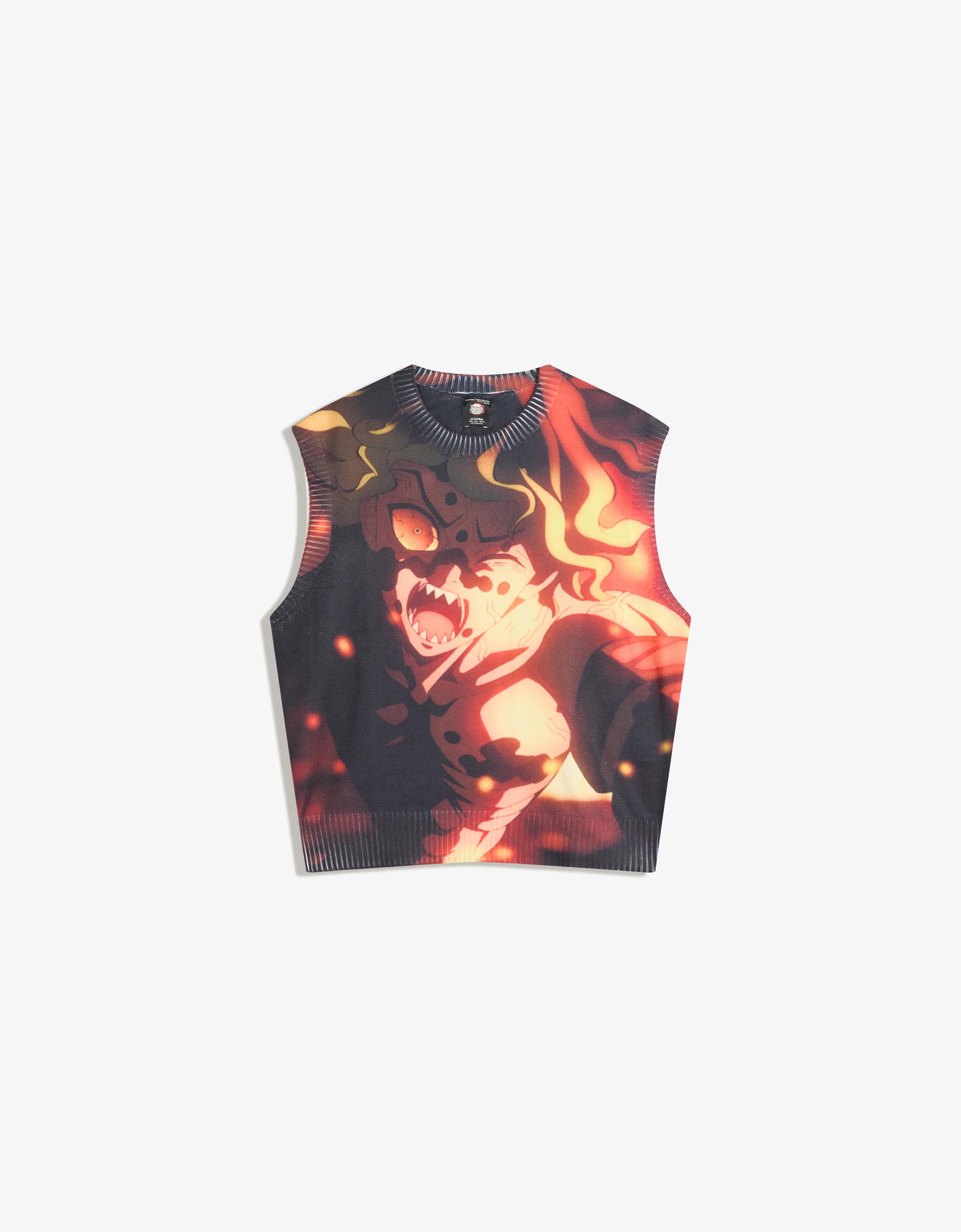 Bershka Demon Slayer-Weste Herren L Schwarz