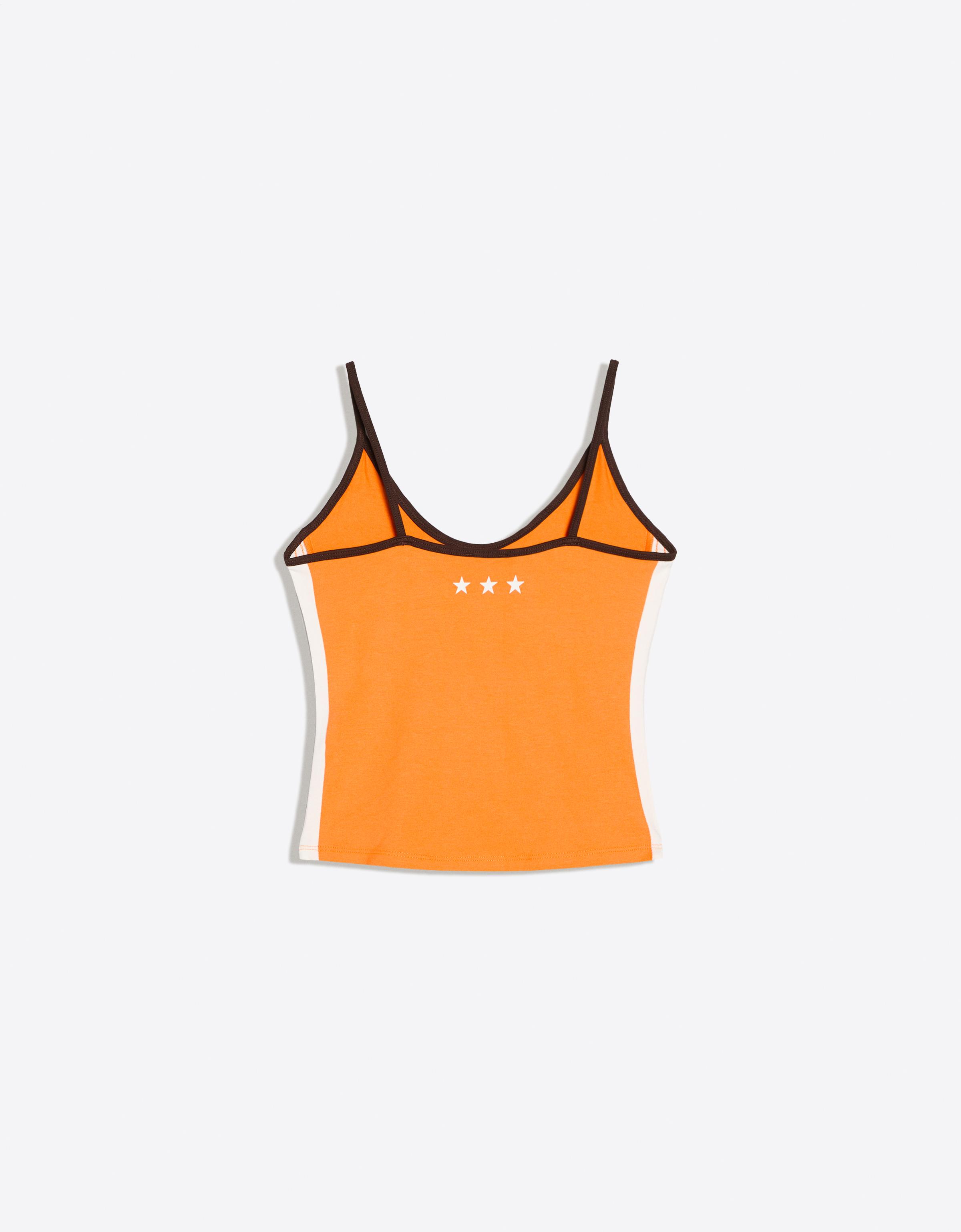 Printed strappy top — Orange