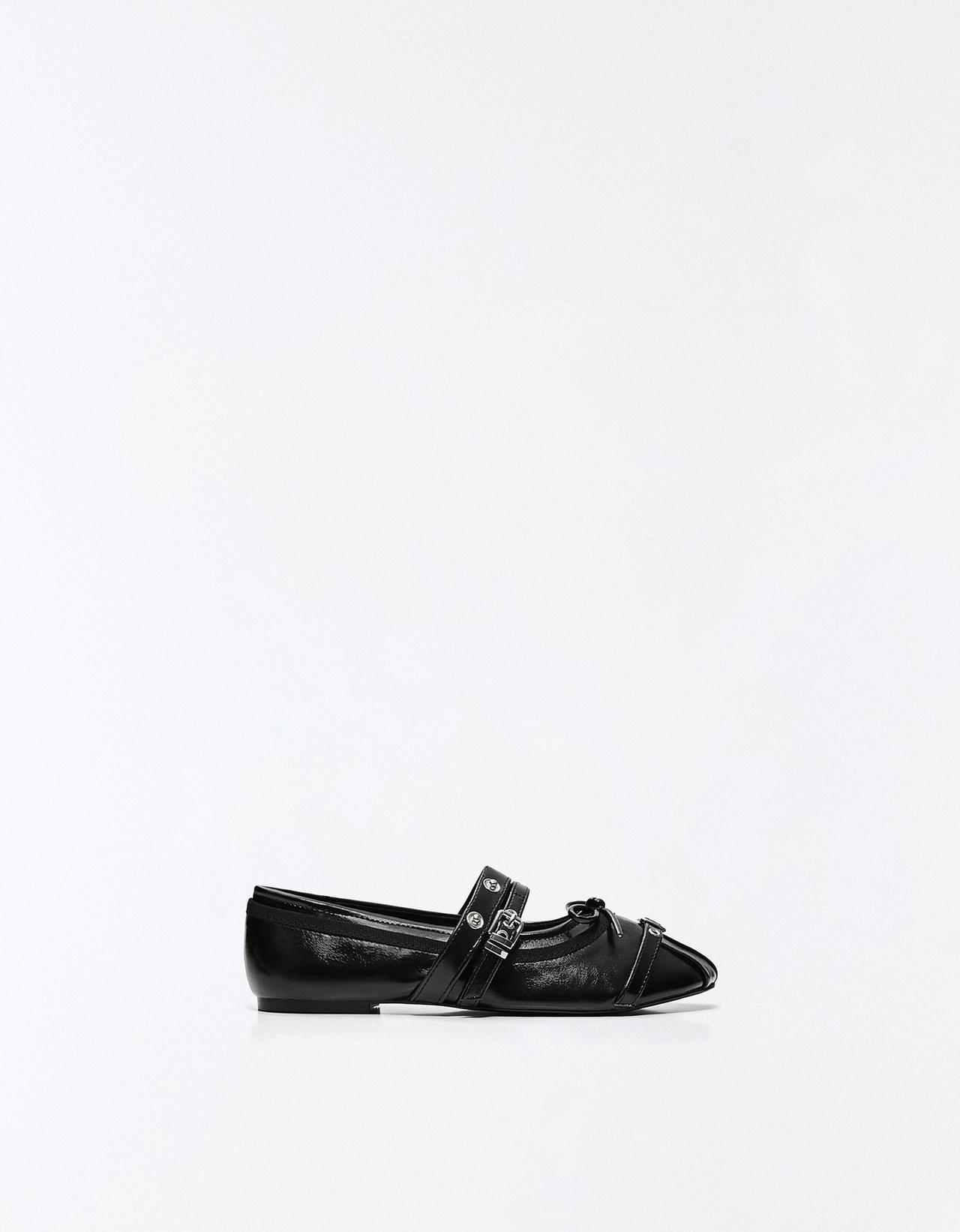 Studded ballet flats — BLACK
