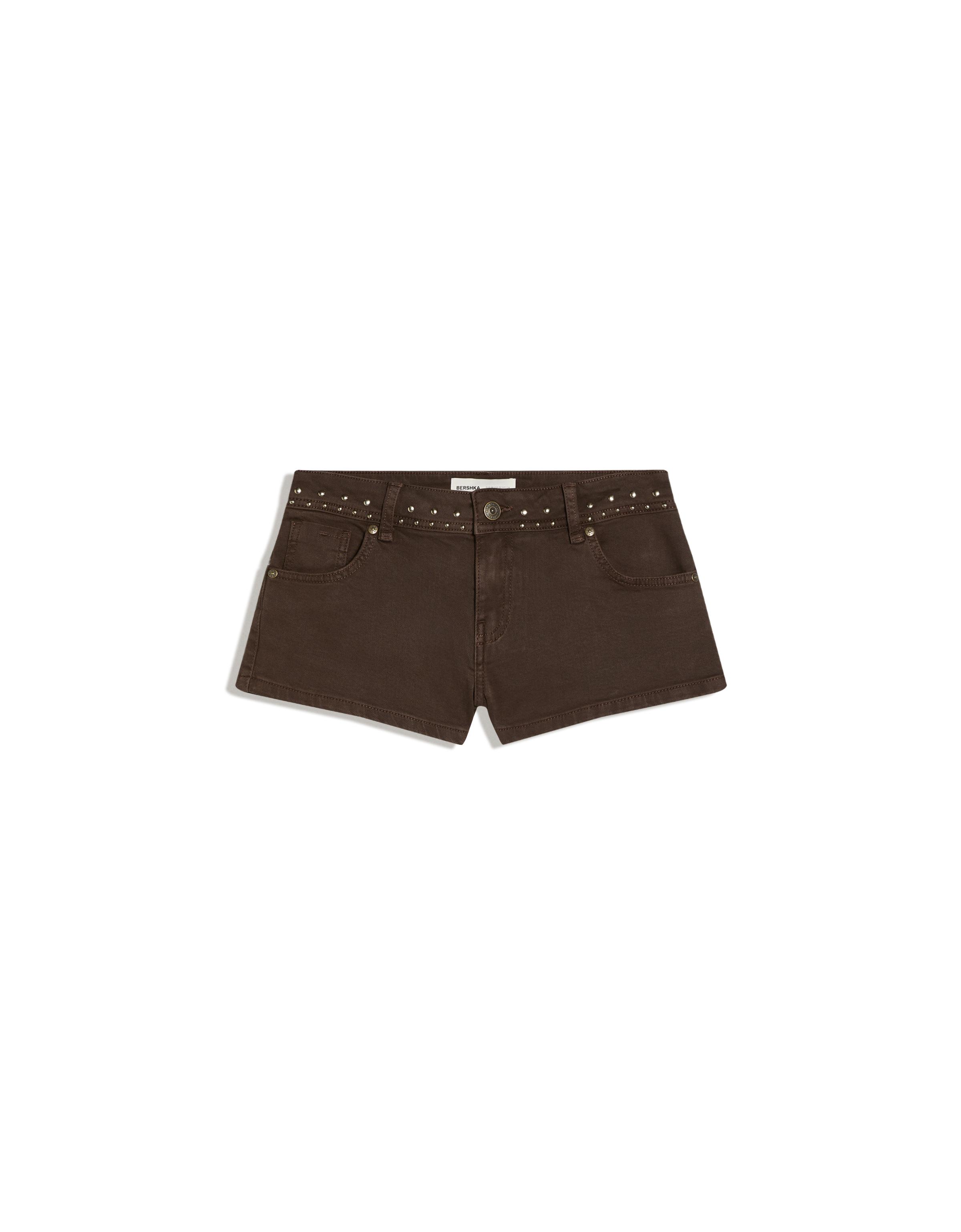 Studded twill shorts