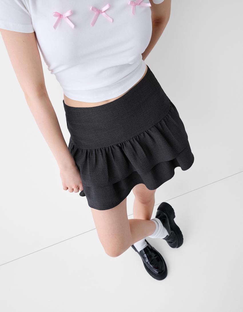 تنورة قصيرة بكشكش-أسود-3