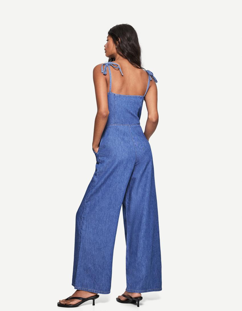 Denim jumpsuit-Light blue