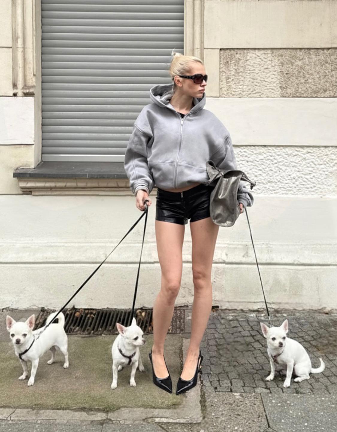 Felpa con cerniera oversize con cappuccio