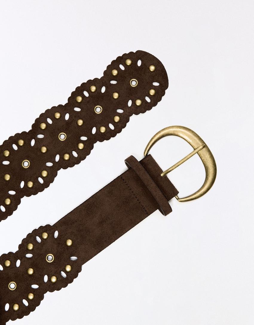 Ceinture ajourée-Marron