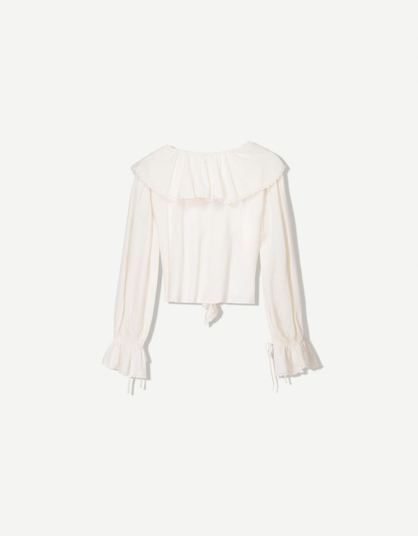 Blusa fluida volantes-Crudo-3