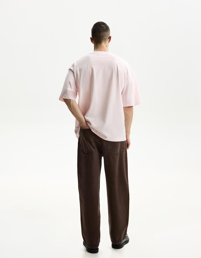 Maglietta a maniche corte oversize-Rosa-1