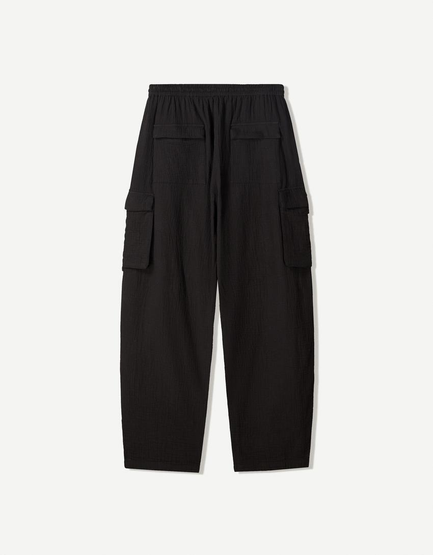 Pantalon cargo skate-Noir-4