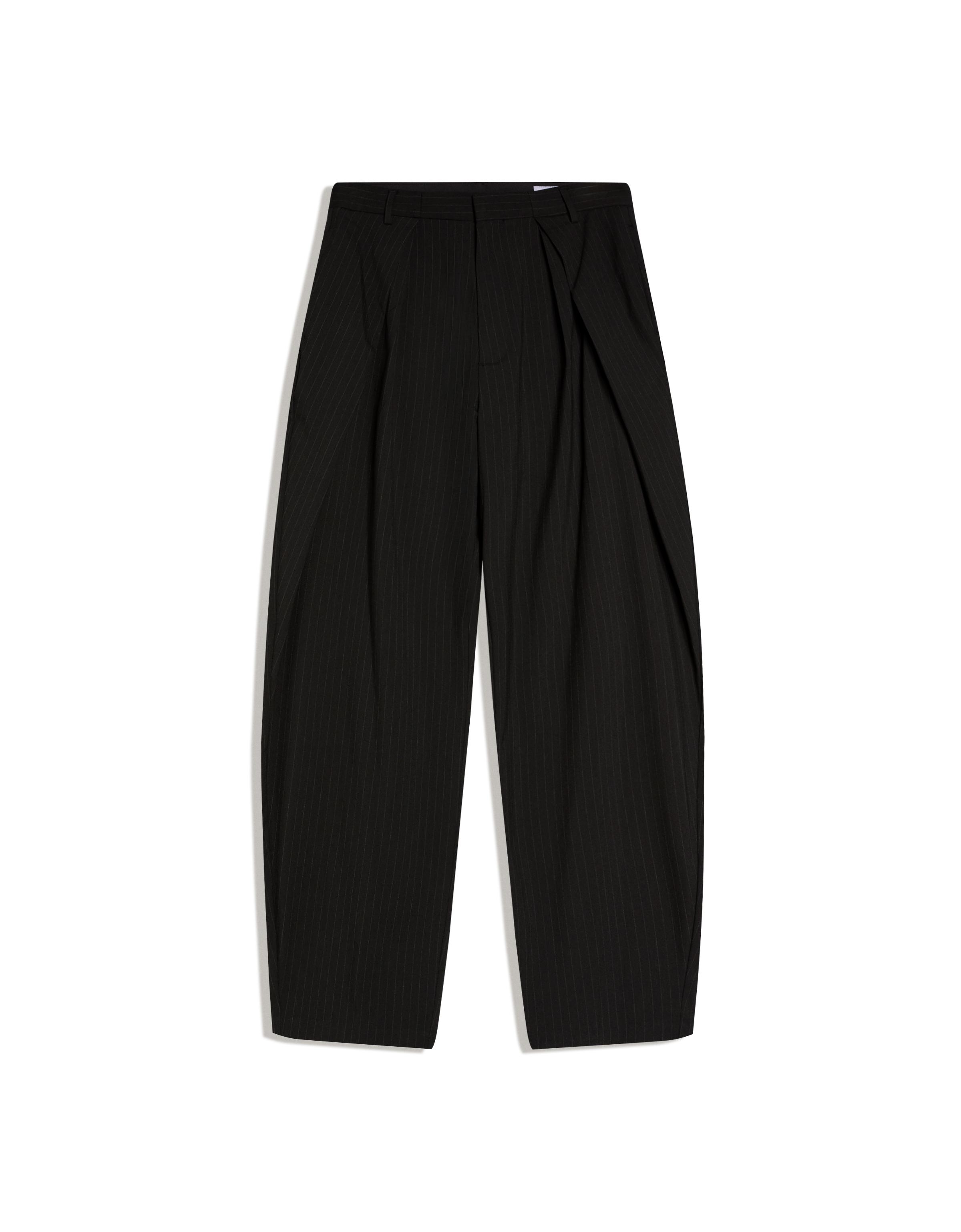 Super baggy tailored darted trousers — Black
