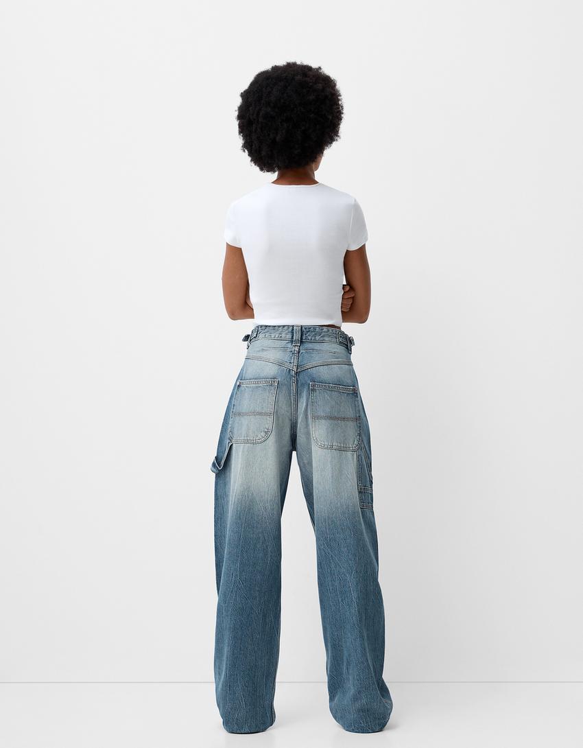 ג׳ינס נגרים רחב גזרת balloon fit-תכלת-2