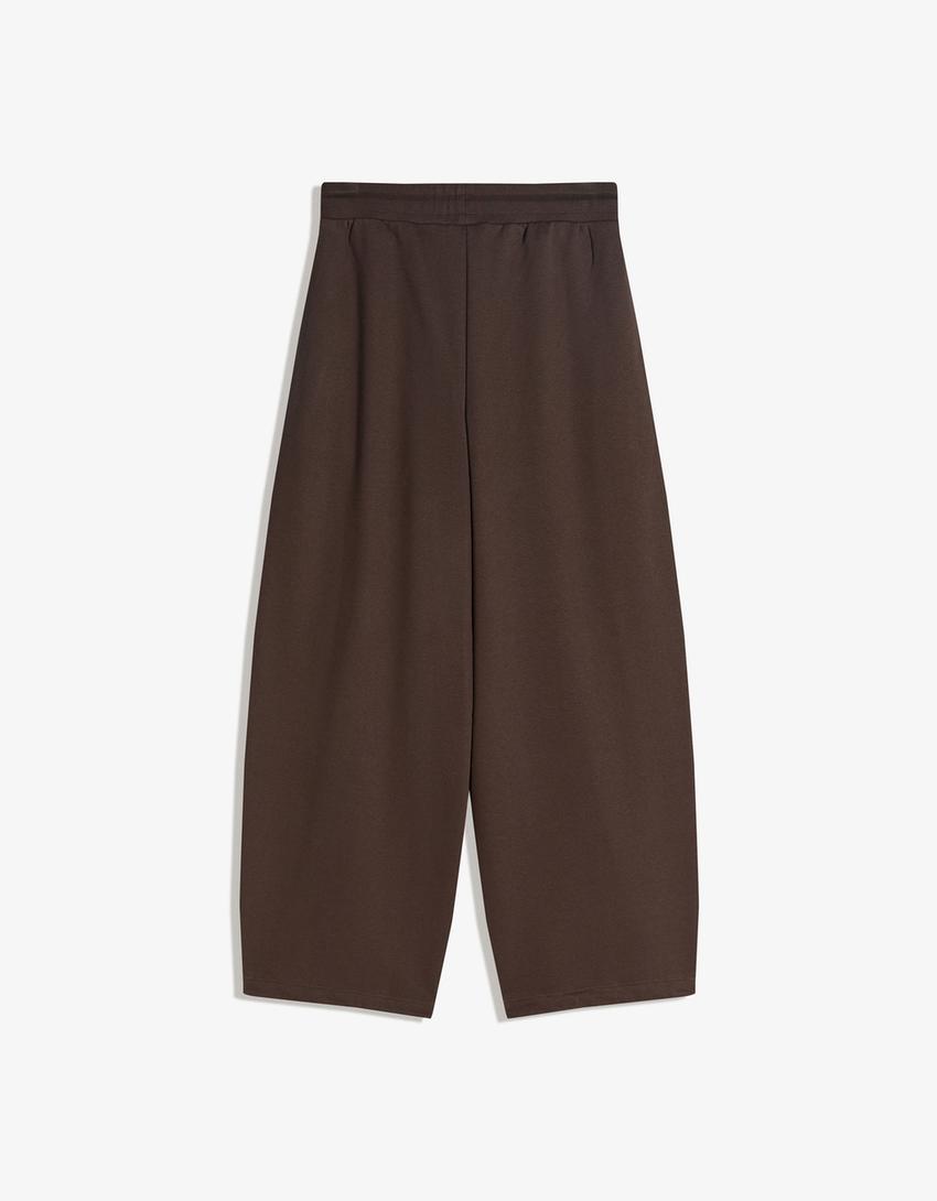 Pantalón felpa barrel stoppers-Marrón