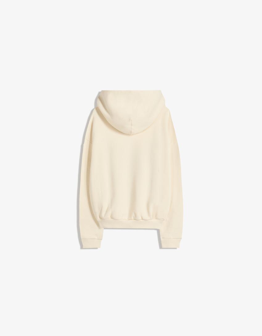Long sleeve printed sweater-Cream