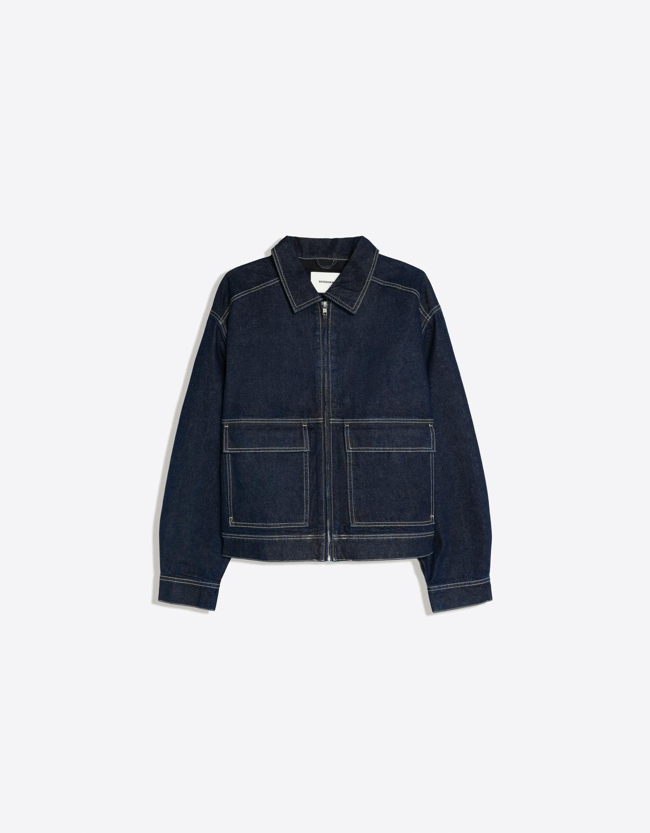 Denim bomber jacket — Navy