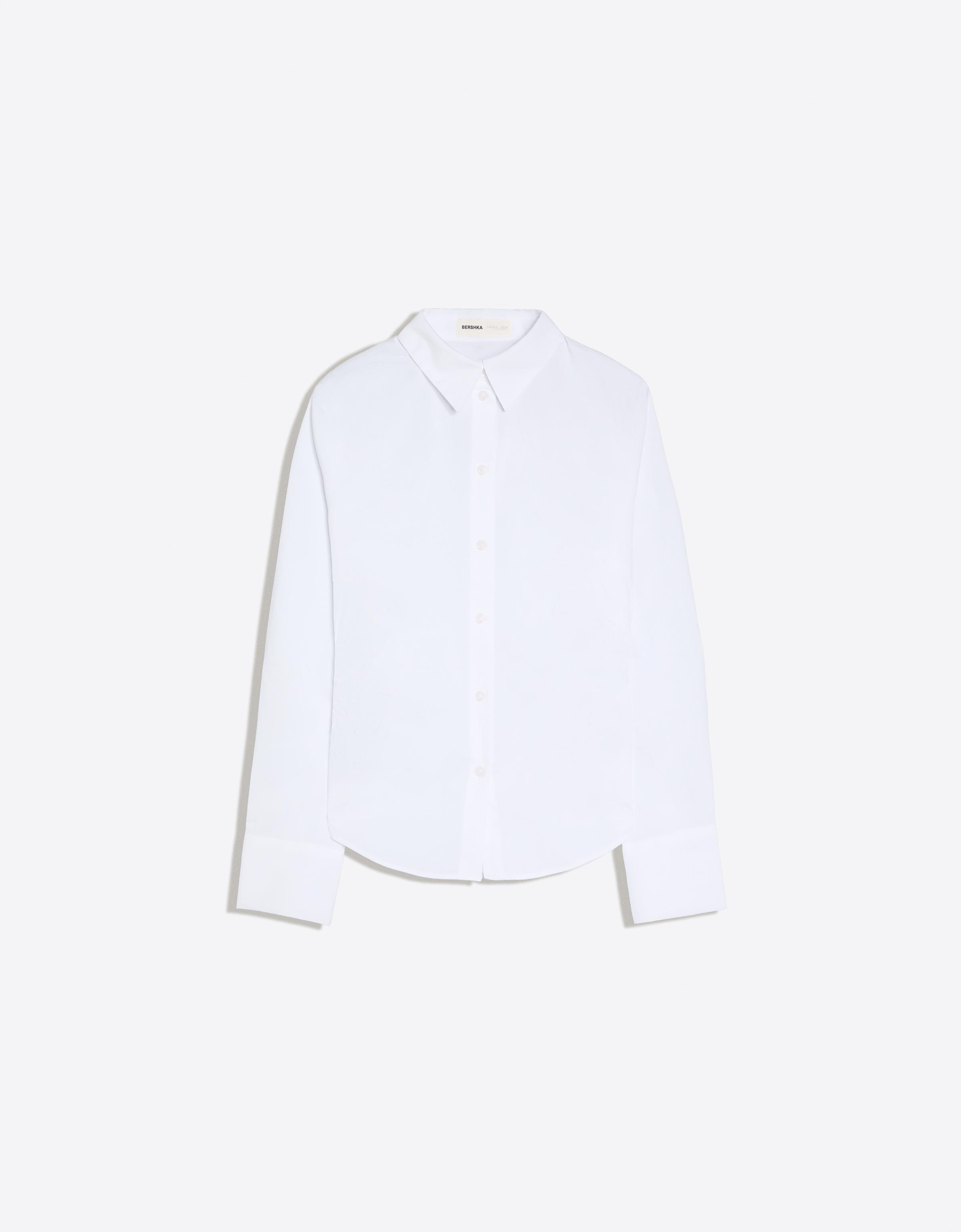 Fitted long-sleeved shirt — White