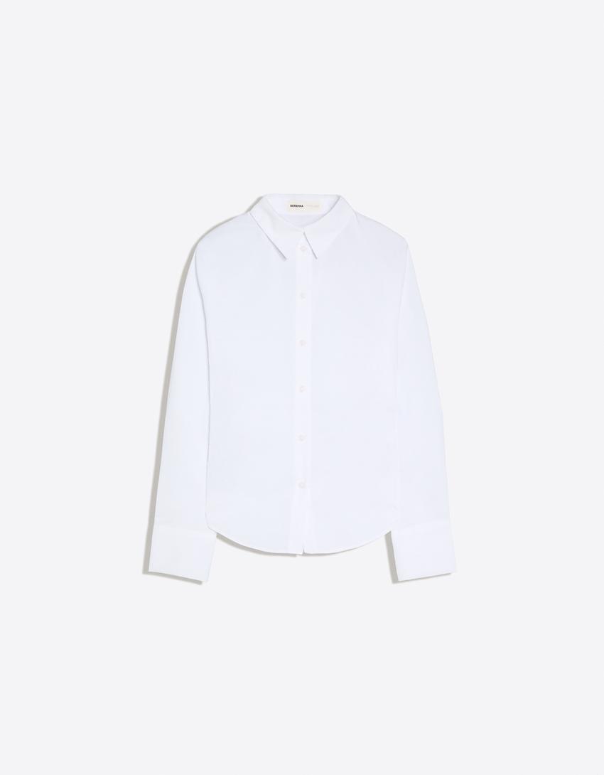 Fitted long sleeve shirt-White