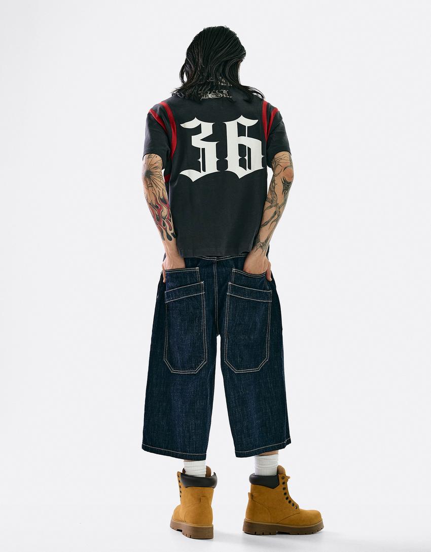 Polo manches courtes imprimé-Gris