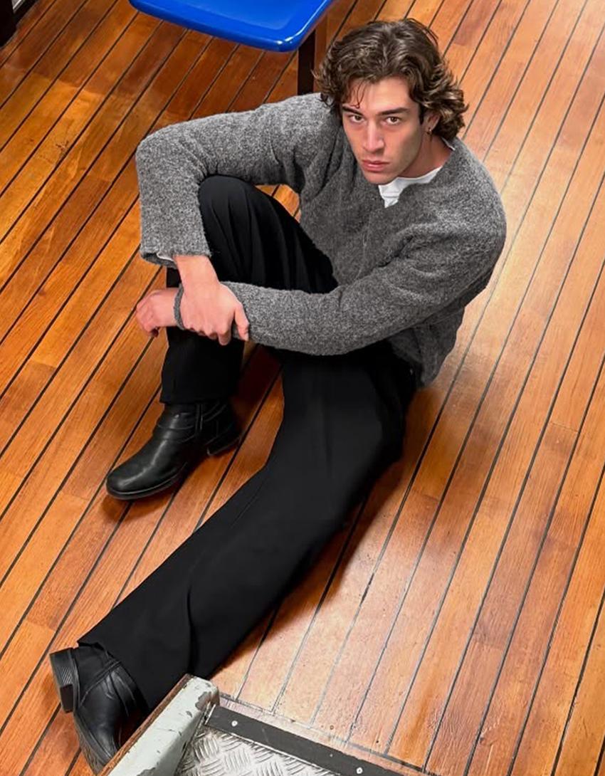 Knit jacket-Dark grey