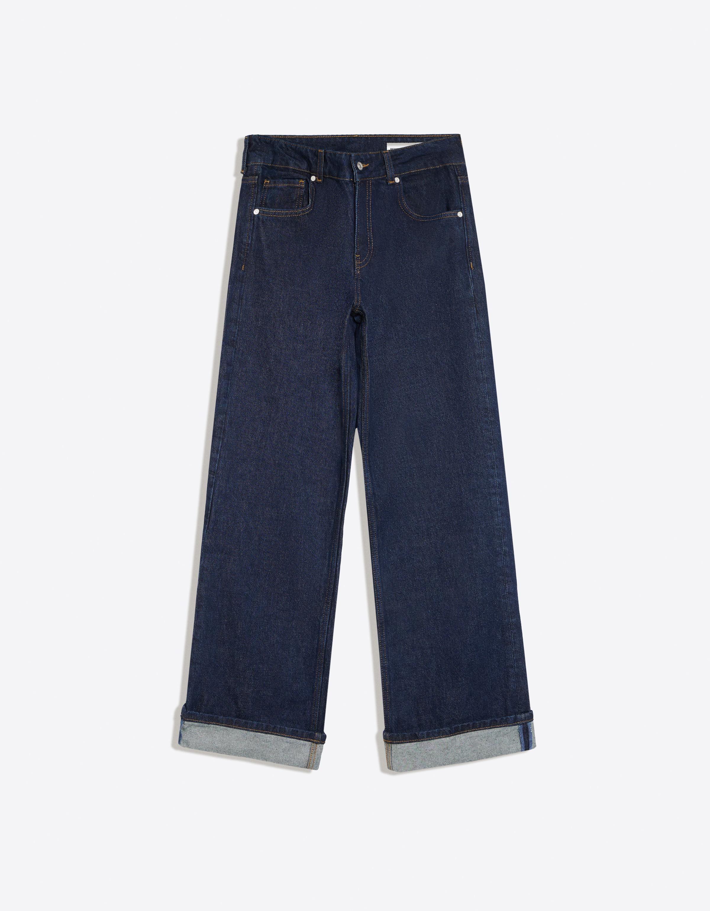 Bershka Paçası kıvrık orta bel straight fit jean görsel 6