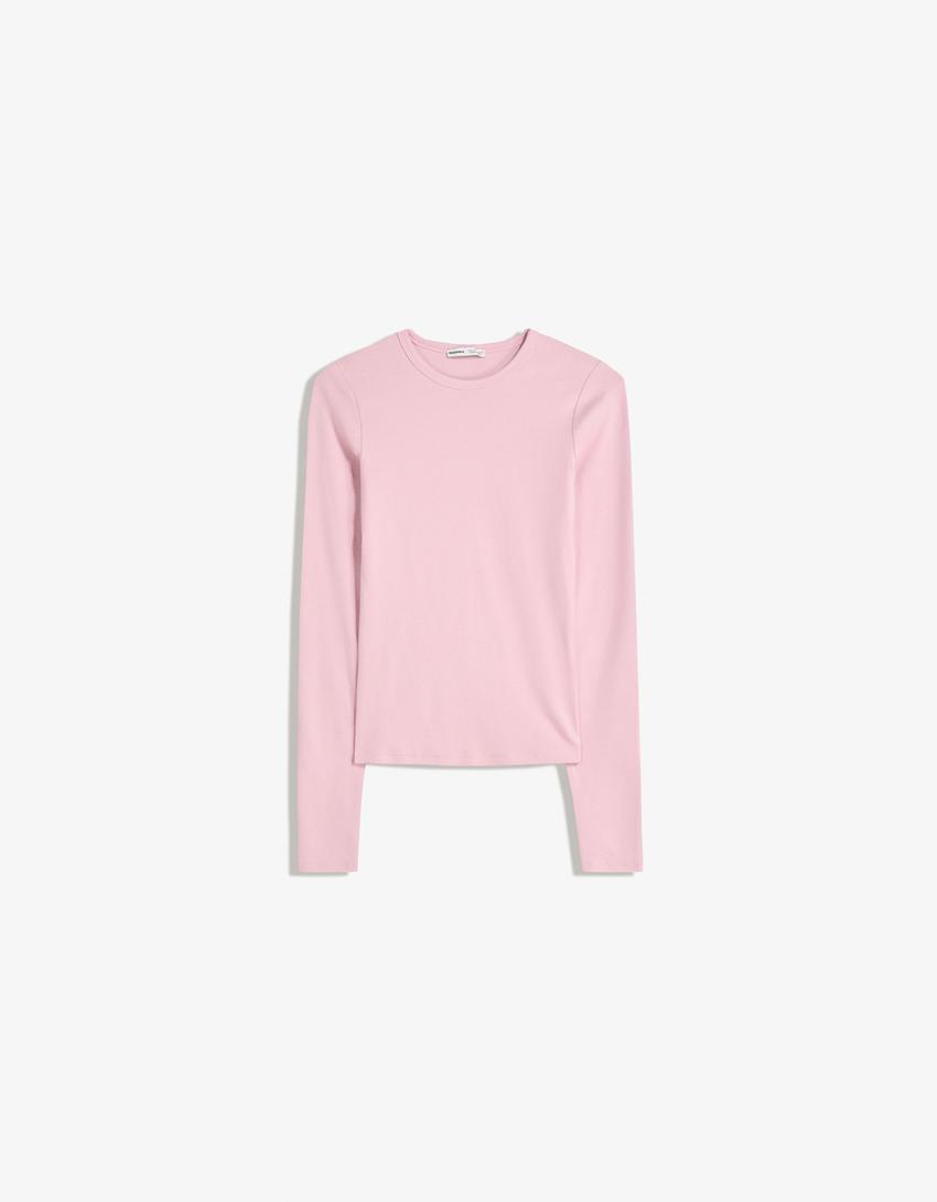 Camiseta manga larga-Rosa