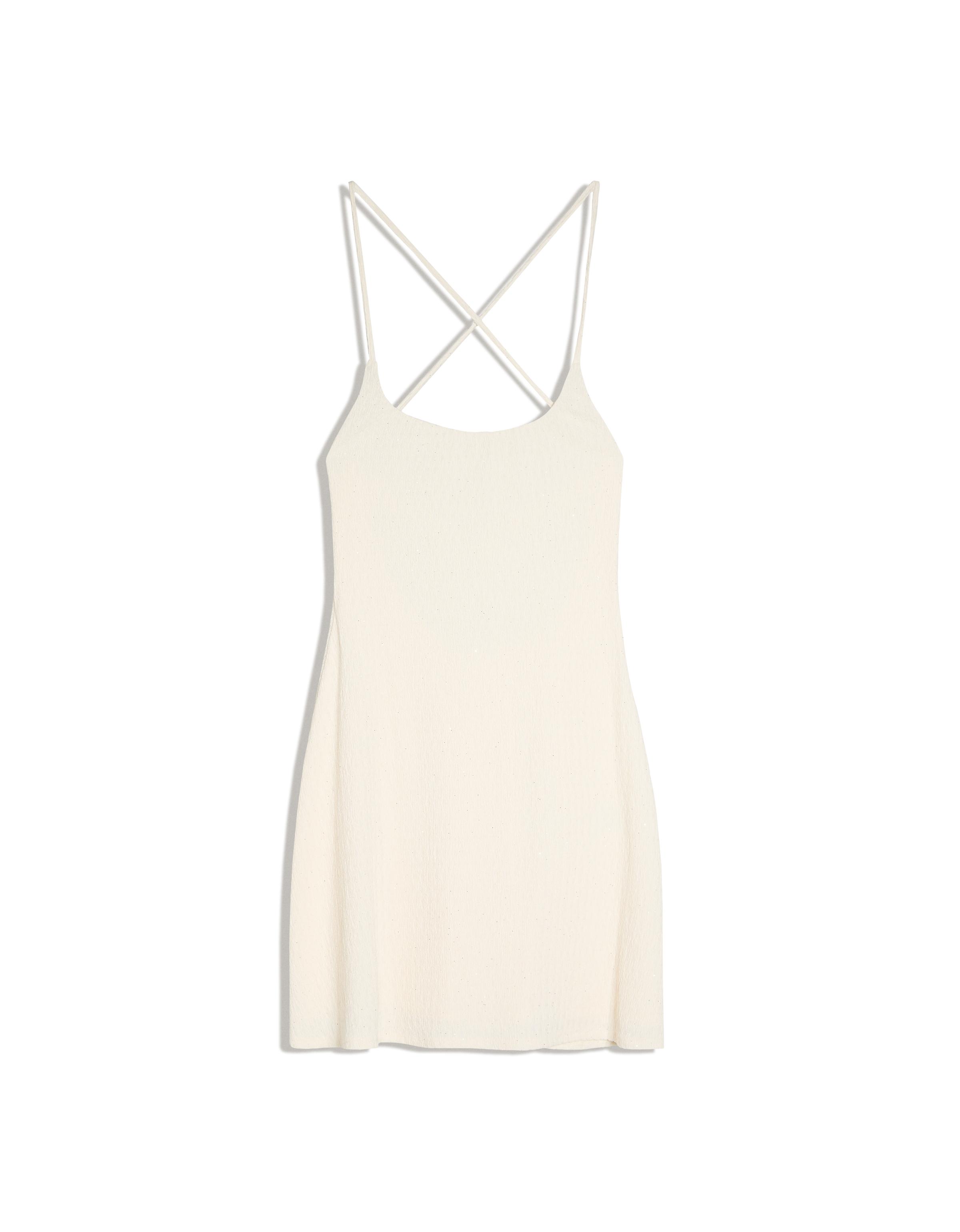 Shimmery rustic mini dress — Cream