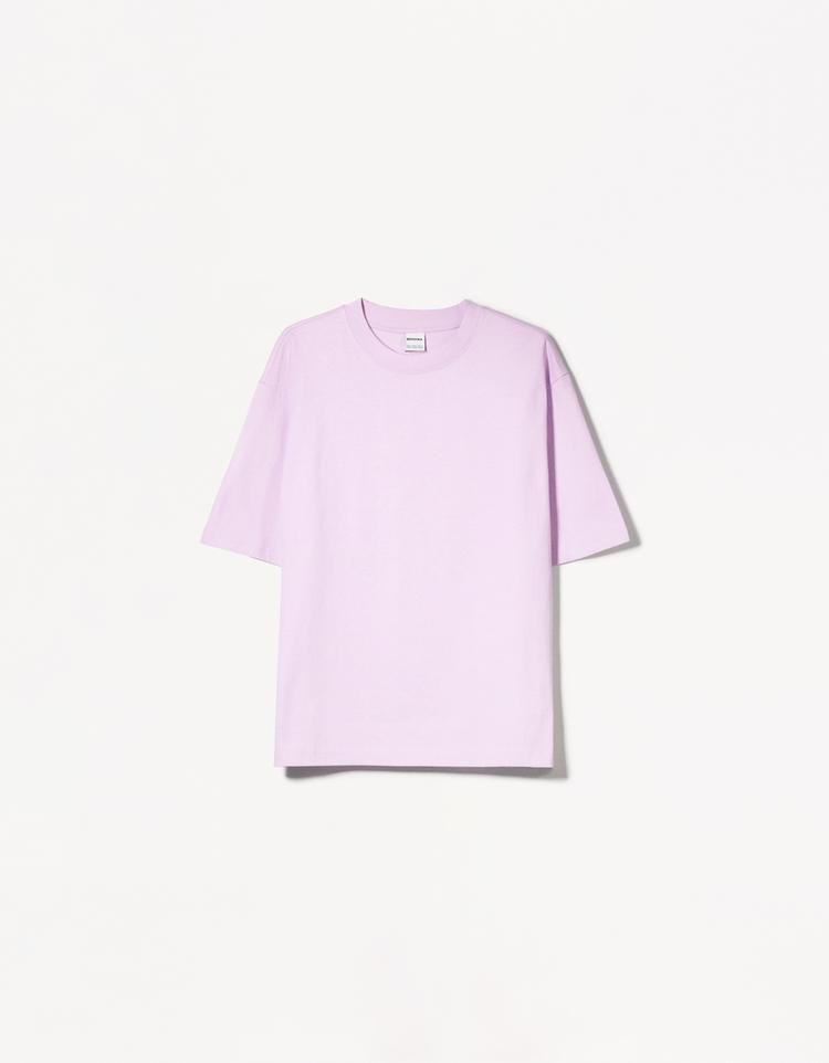 Kalın pamuklu ve kısa kollu oversize t-shirt