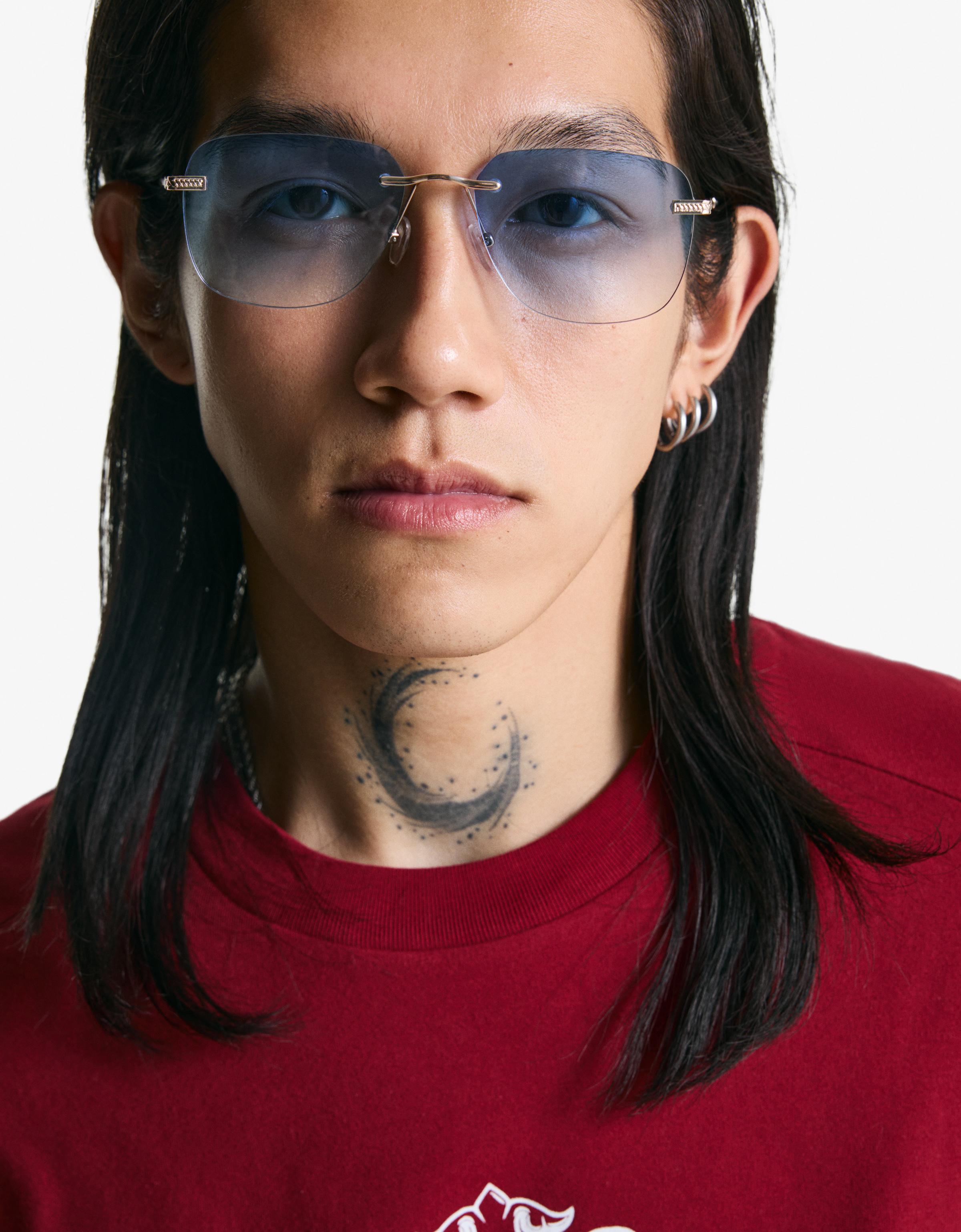 Bershka Sonnenbrille Mit Ovalem Gestell Herren Hellblau