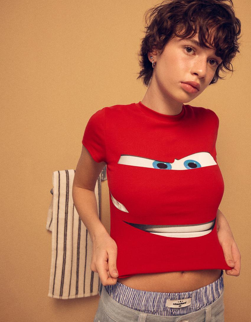 Camiseta Cars manga corta print-Rojo