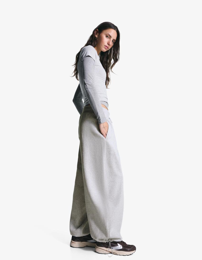 Barrel Jogginghose mit Stoppern-Grau