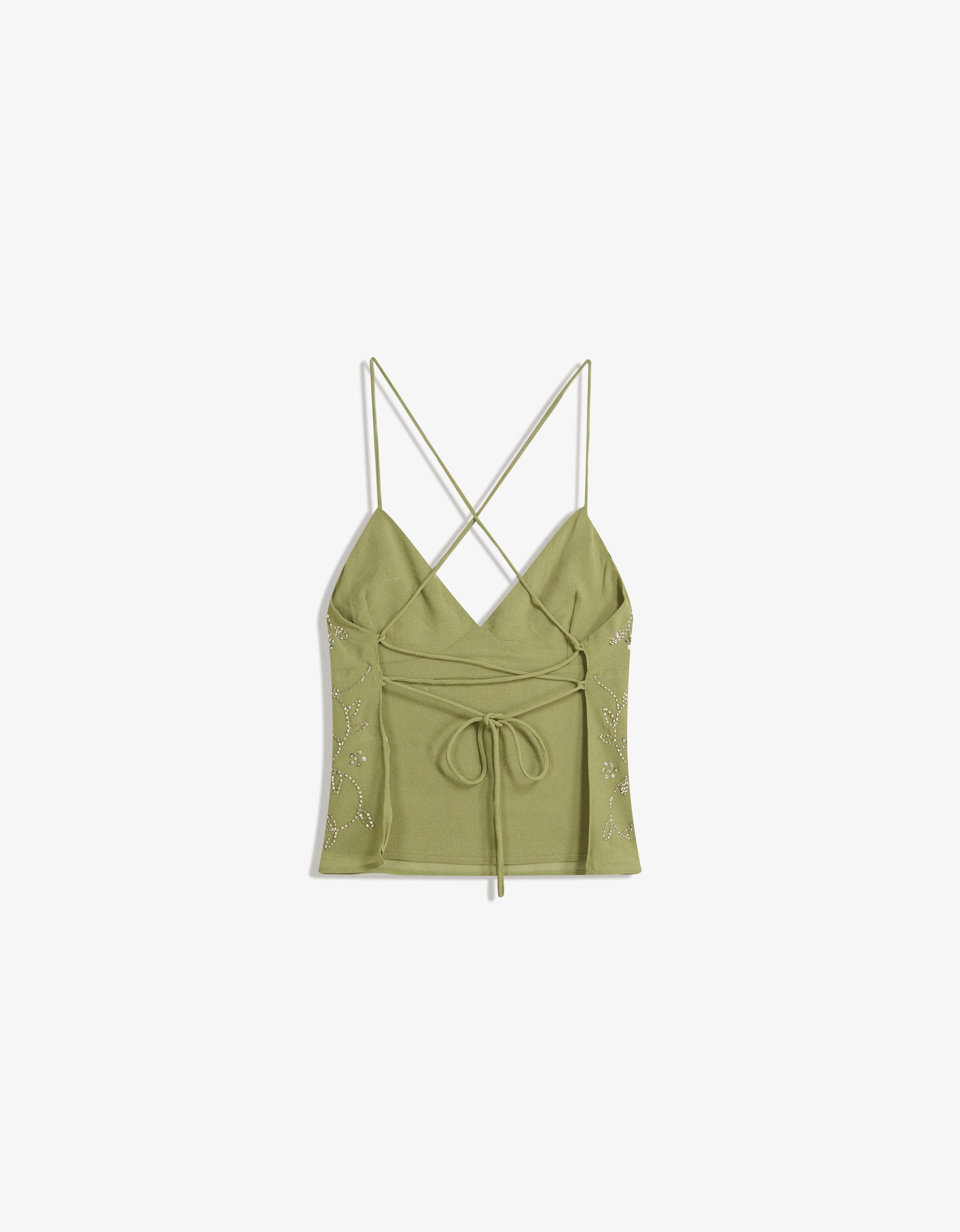 Strappy top with shimmery embroidery - Tops and bodysuits