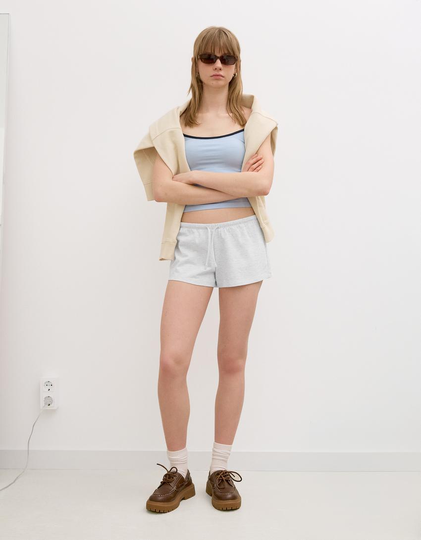 Plush shorts-Grey