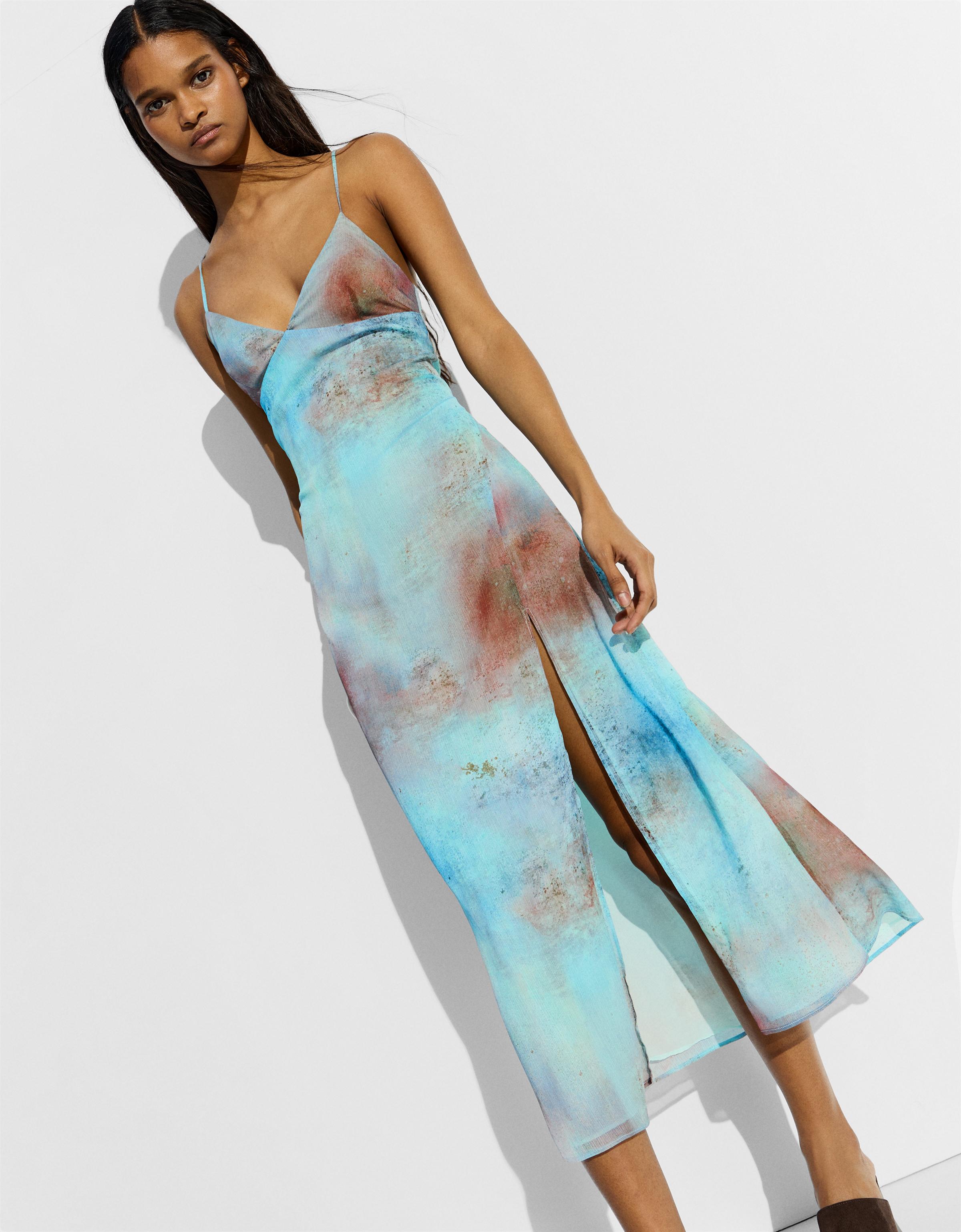 Midi desenli elbise - Görsel 27