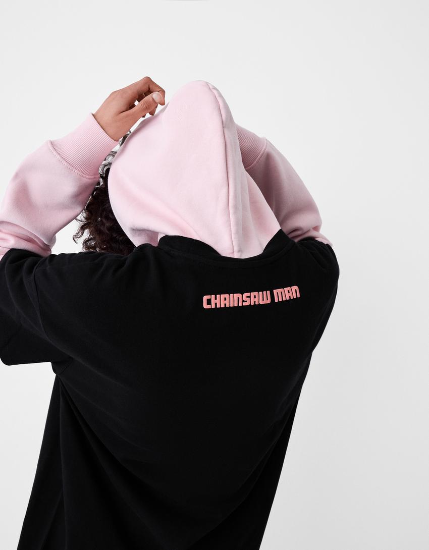 T-shirt manches courtes imprimé Chainsaw Man-Noir-6