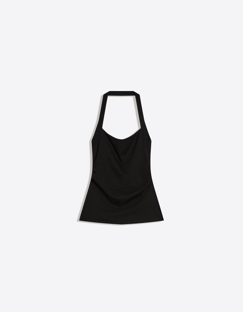 Halter neck top-Black