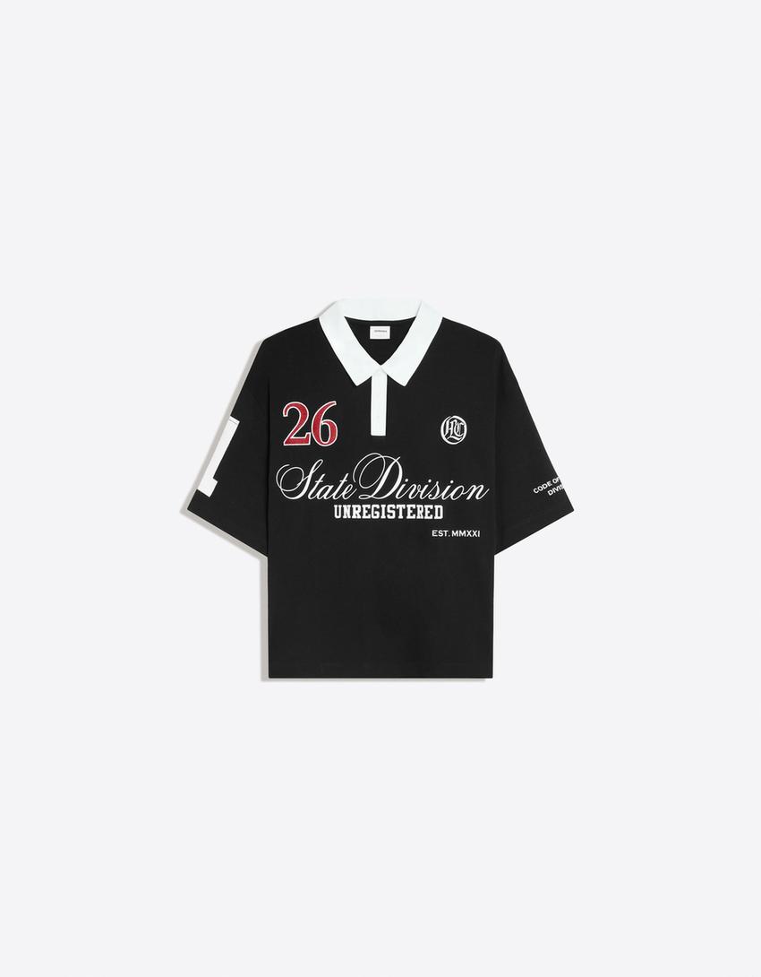 Polo manga corta print