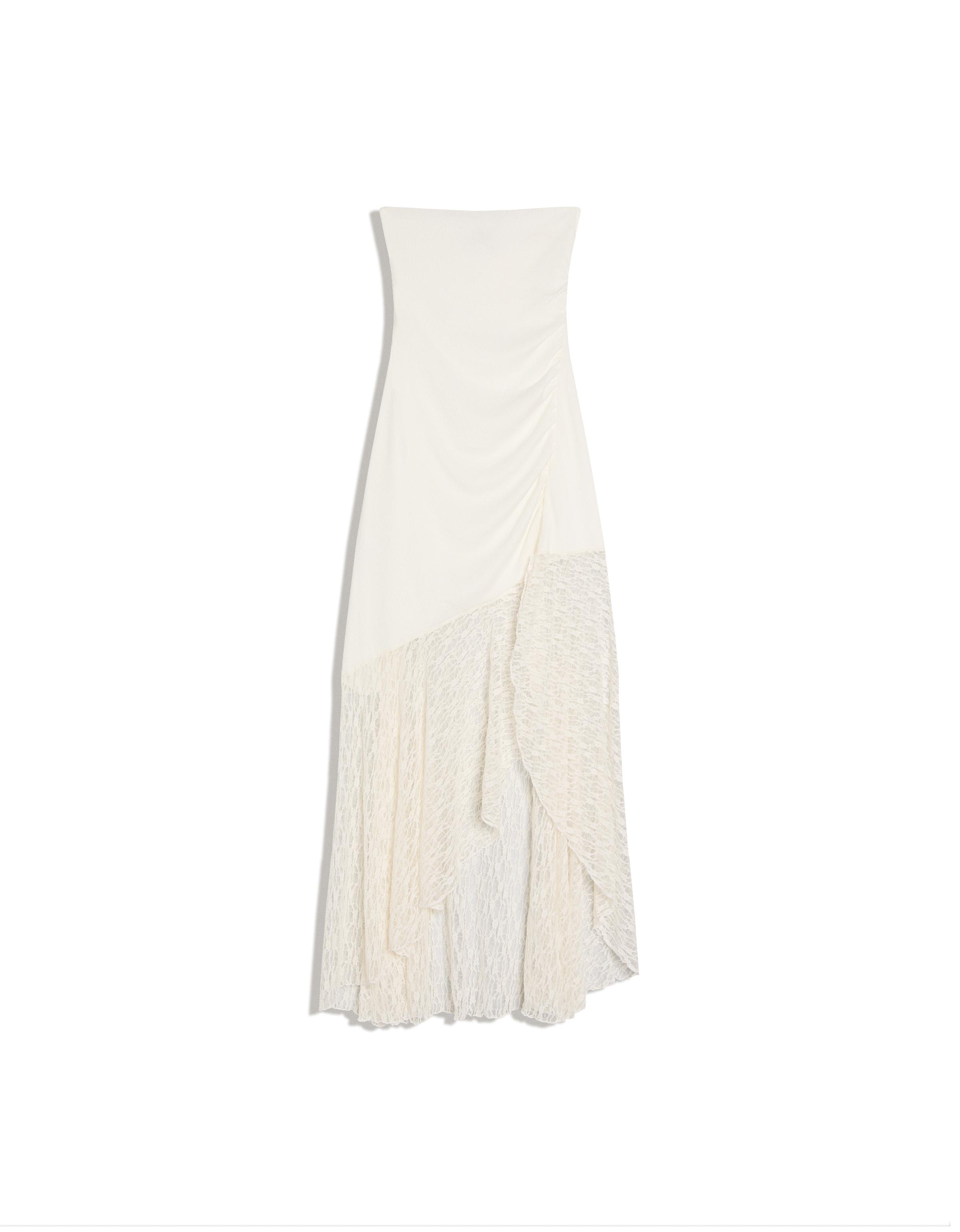 Dantel detaylı rustik midi elbise - Görsel 4