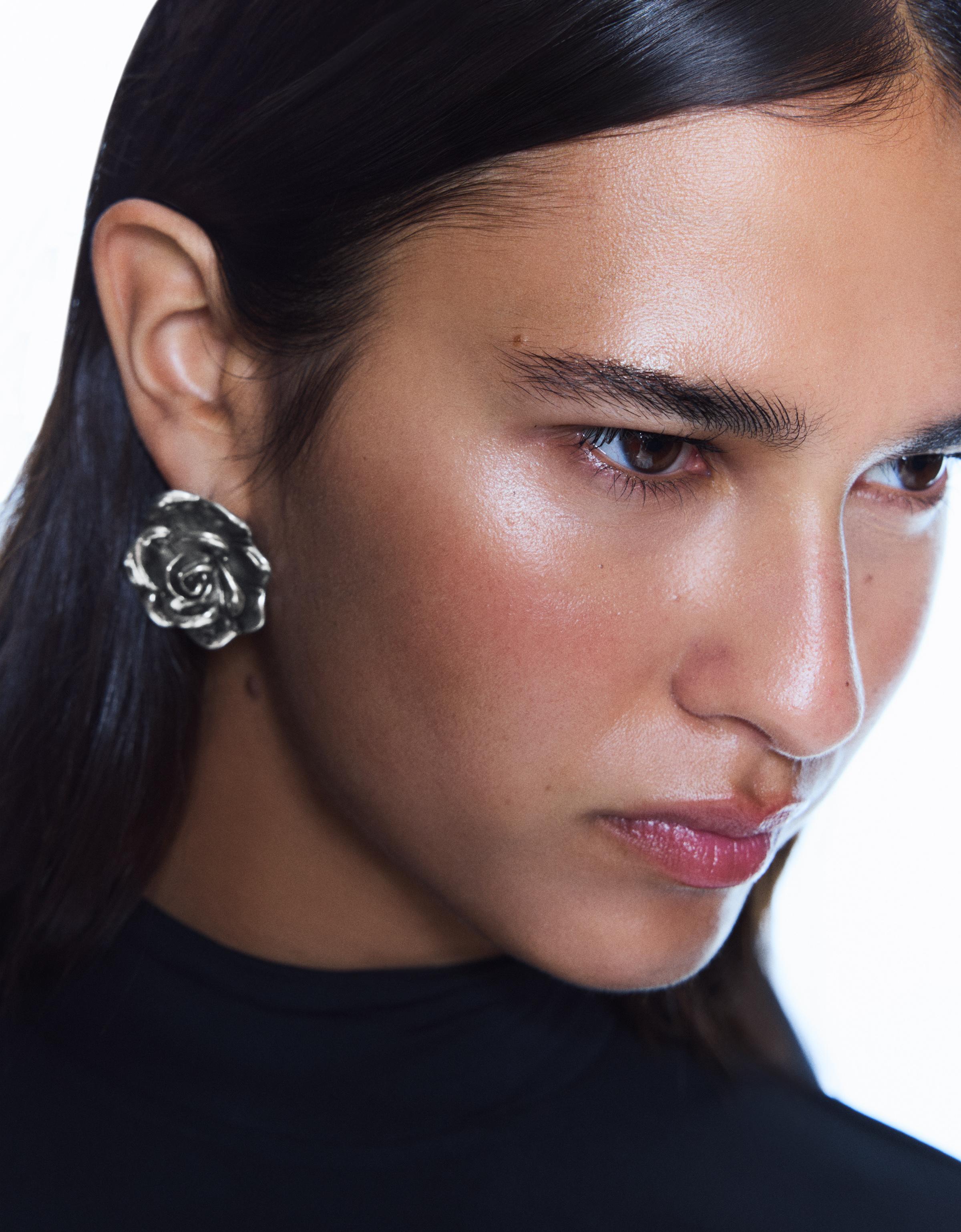 Bershka Rosafarbene Ohrringe Damen Silber