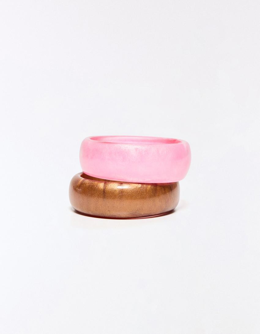 Set bracciali resina-Rosa